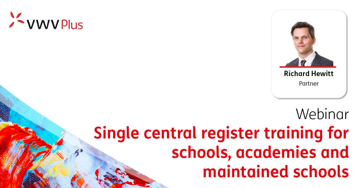 Single central register training for academies and maintained schools